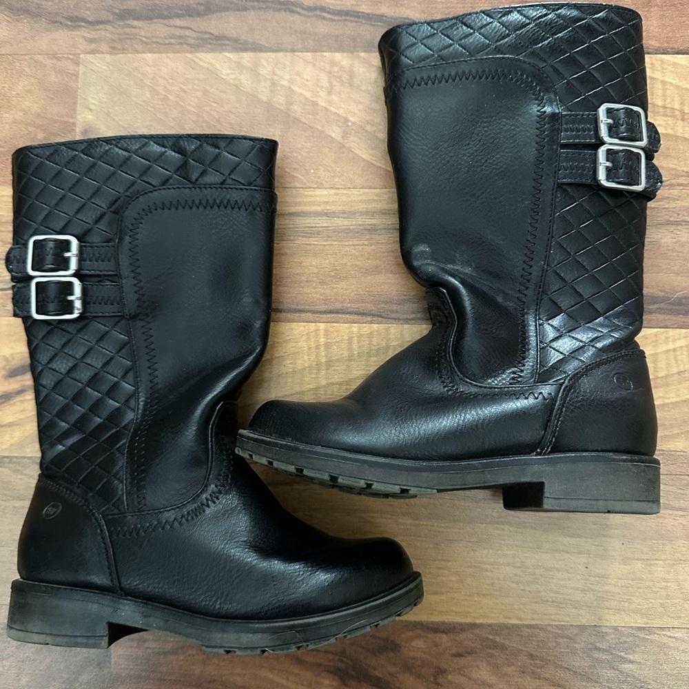 Stride Rite Black Quilted Buckle Boots